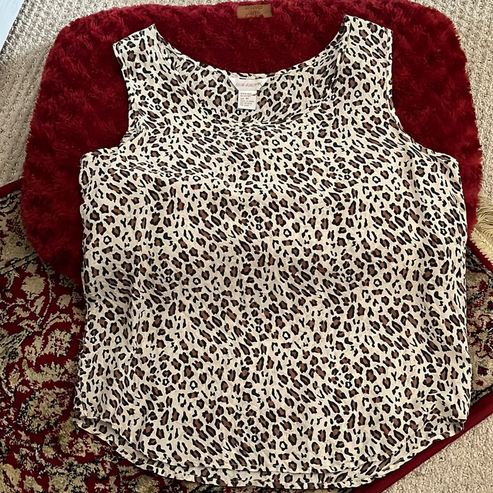 100% Silk leopard print shell